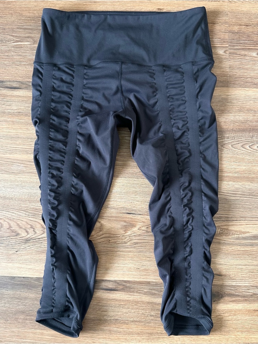 Sweetflexx Leggings Women 14 Black 2 Band Compression Athletic Crop Activewear